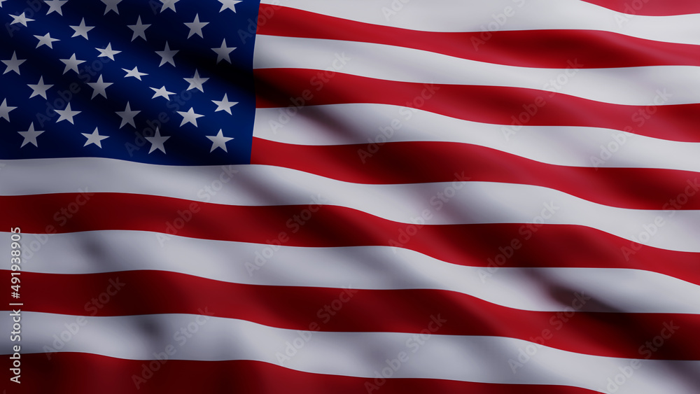 USA National Flag Curved Background USA National Flag Curved Background