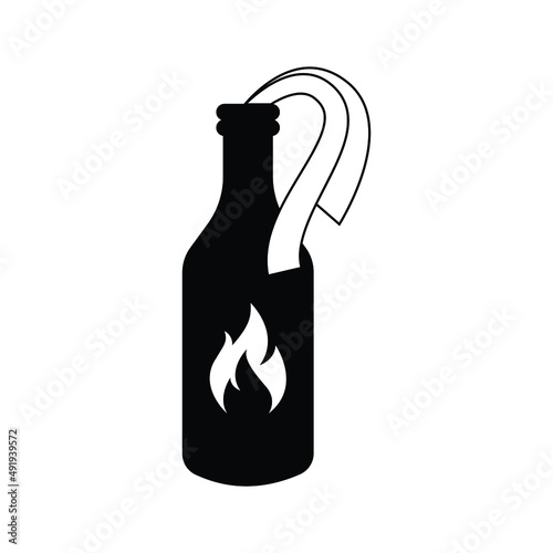 Molotov cocktail icon design isolated on white background