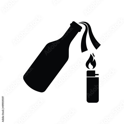 Molotov cocktail icon design isolated on white background