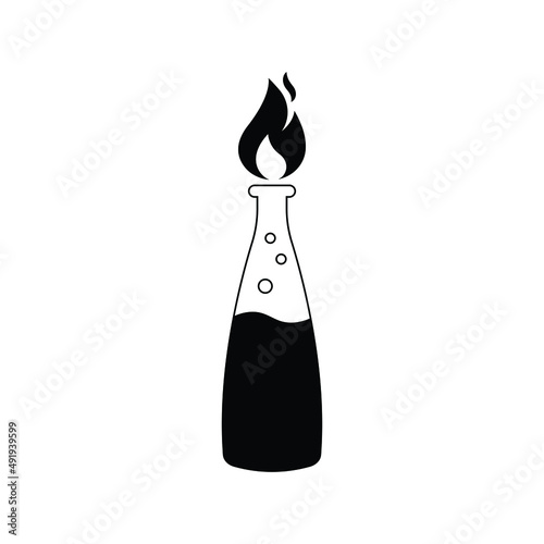 Molotov cocktail icon design isolated on white background
