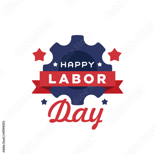 Labor day badge design illustration template for signs, banners and posters