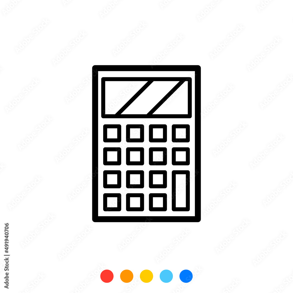 Portable calculator icon, Vector and Illustration. Portable calculator icon, Vector and Illustration.