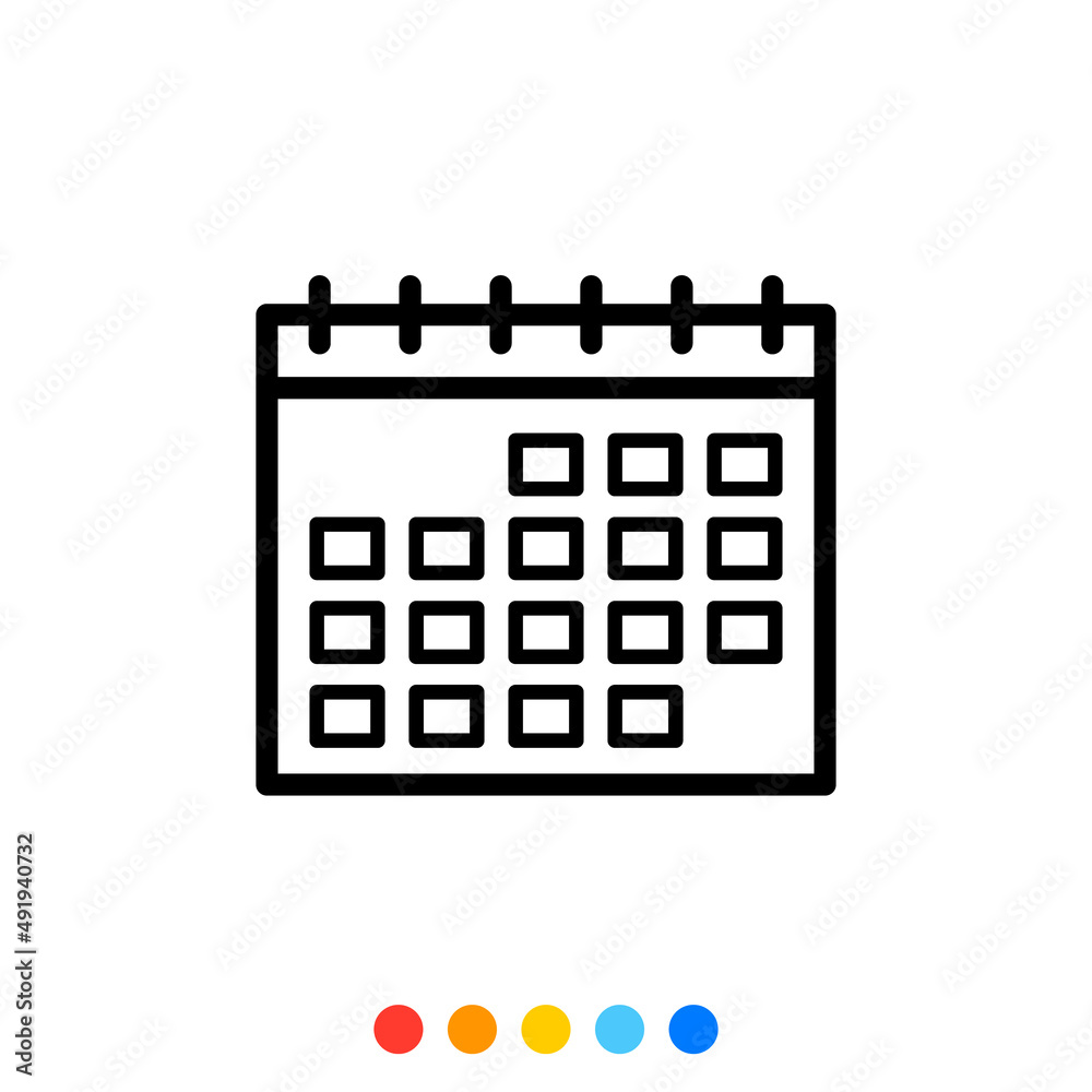 Desktop calendar icon, Vector and Illustration.