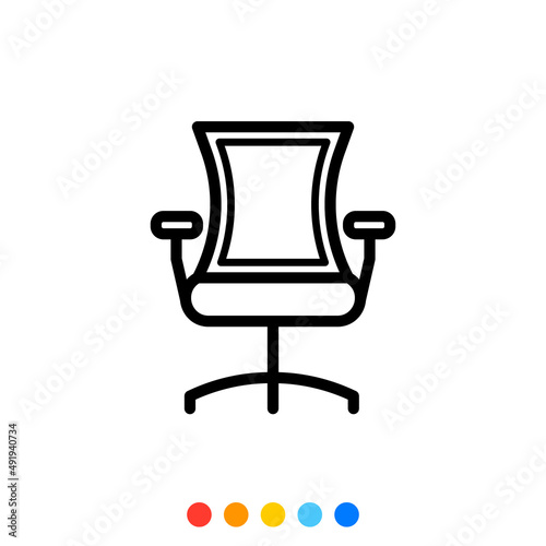 Office chair icon, Vector and Illustration.