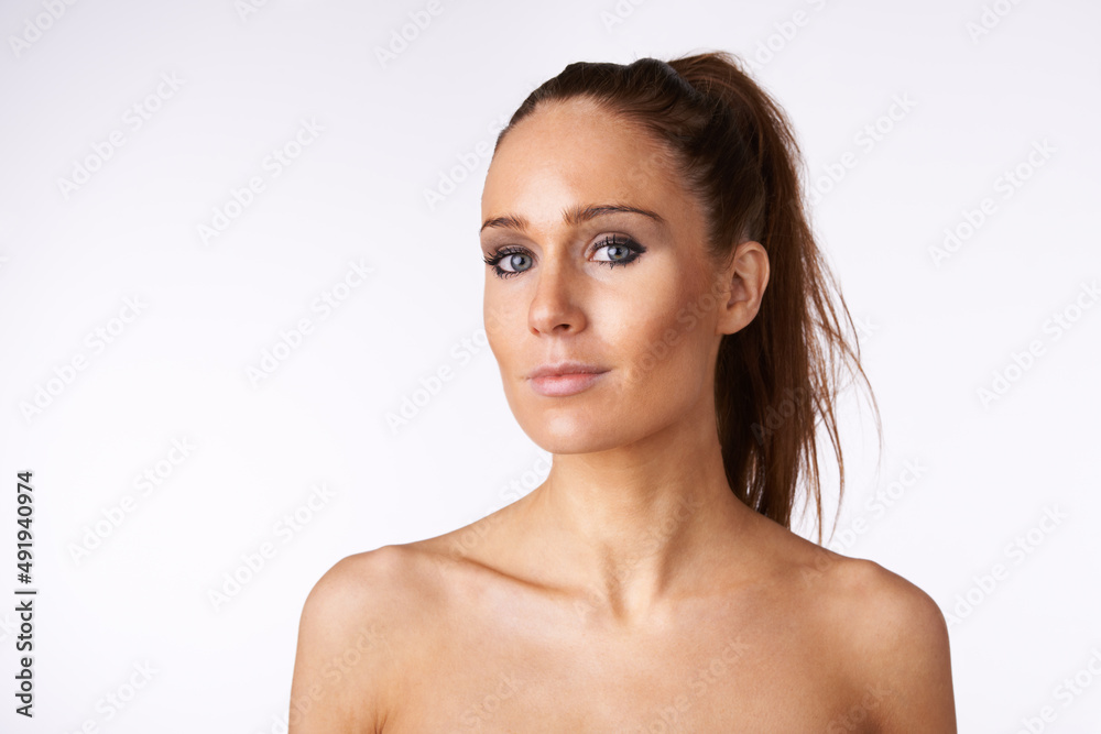 Natural gorgeous. Studio portrait of a gorgeous young woman with bare shoulders. Natural gorgeous. Studio portrait of a gorgeous young woman with bare shoulders.
