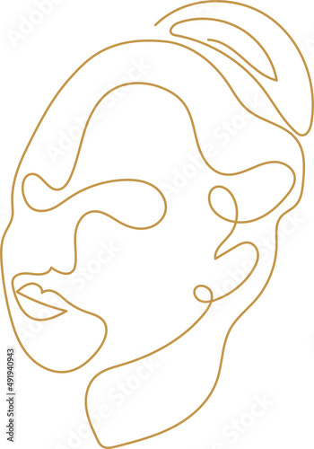 Fototapeta Naklejka Na Ścianę i Meble -  woman, girl, abstract, face, beauty, female, portrait, fashion, outModern abstract line minimalistic women faces arts set with different shapes for wall decoration, postcard or brochure cover design. 