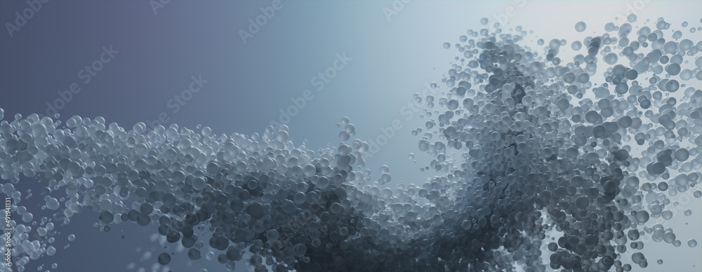 Suspended Molecules in a Grey Futuristic style. Cutting Edge Technology or Medical concept. Suspended Molecules in a Grey Futuristic style. Cutting Edge Technology or Medical concept.