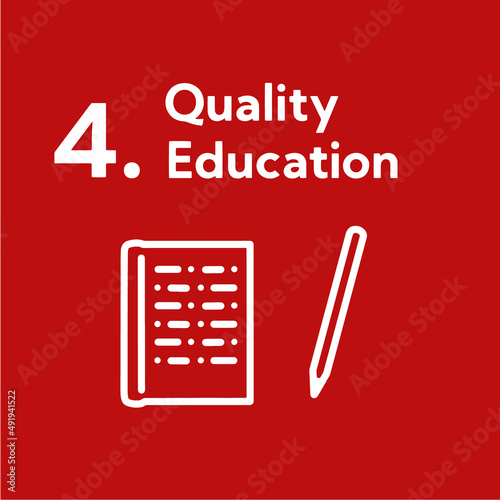 SDGs 4.質の高い教育をみんなにアイコン（英語表記）　SDGs 4.Quality Education icon