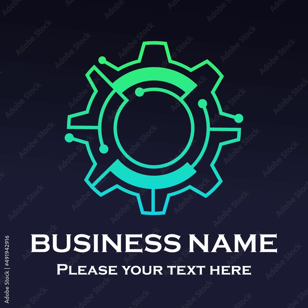 Gear techno logo template illustration Gear techno logo template illustration