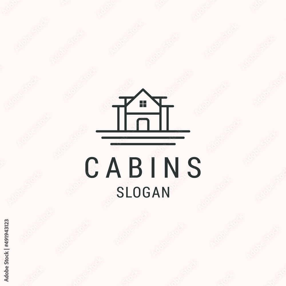 Cabins logo icon flat design template