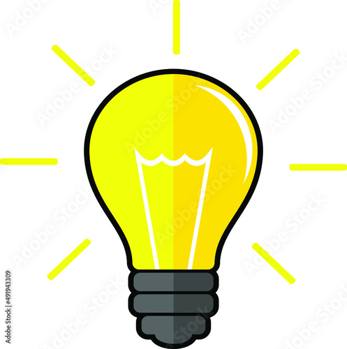 Light bulb icon. Energy and idea symbol with light bulb Vector illustration.