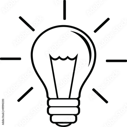 Light bulb icon. Energy and idea symbol with light bulb Vector illustration.