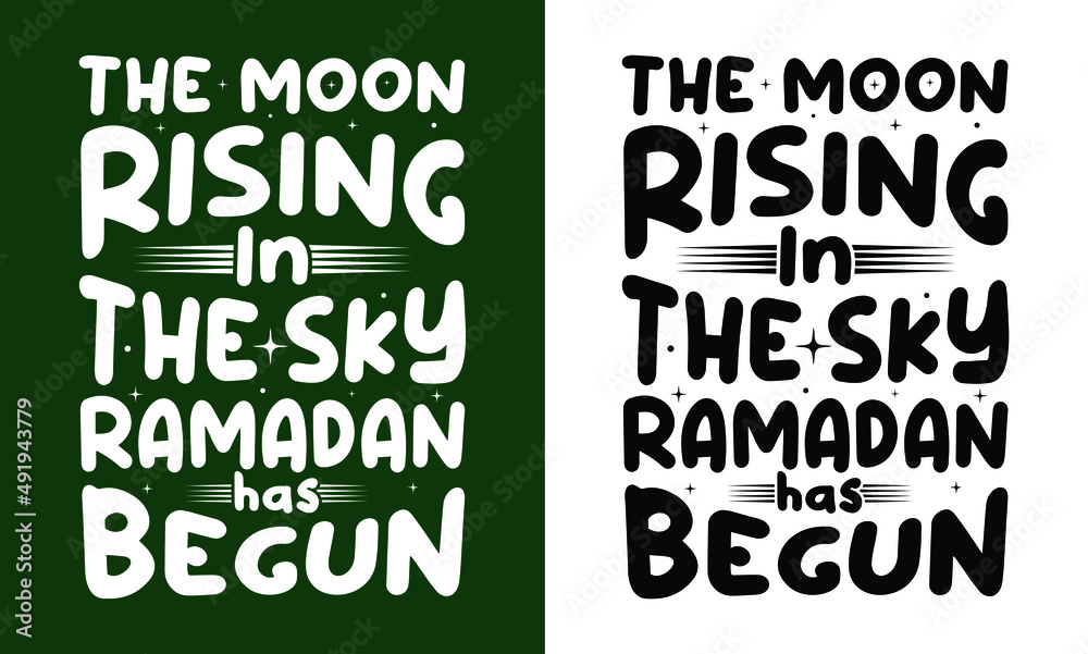 Fototapeta premium Romadan t shirt design. Islamic typography design. 