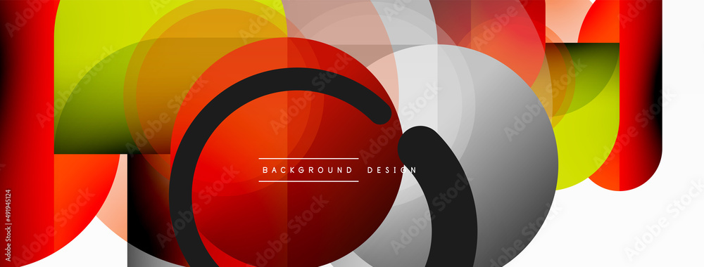 Fototapeta premium Round triangle shapes lines and circles. Geometric vector illustration for wallpaper banner background or landing page