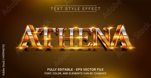 Athena Text Style Effect. Editable Graphic Text Template.