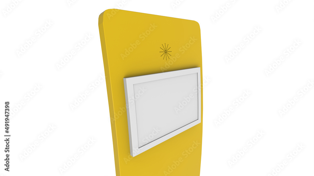 Logo mockup yellow billboard template 3d illustration rendering Logo mockup yellow billboard template 3d illustration rendering
