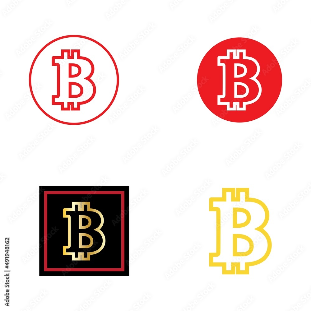 bitcoin crypto B letter logo symbol template design illustration vector bitcoin crypto B letter logo symbol template design illustration vector