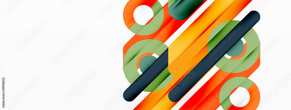 Lines geometric background. Stripes and rings composition business template for wallpaper, banner, background or landing Lines geometric background. Stripes and rings composition business template for wallpaper, banner, background or landing