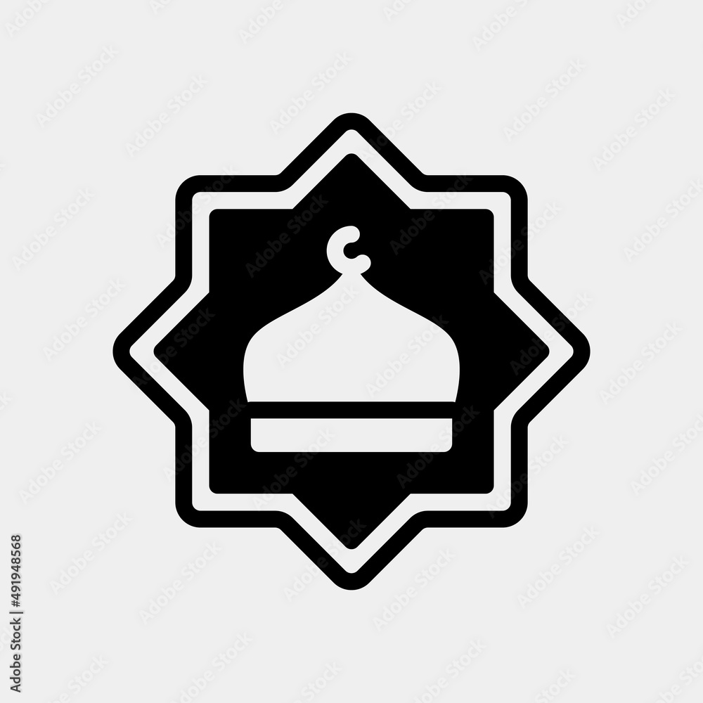 Mosque icon in solid style about ramadan, use for website mobile app presentation Mosque icon in solid style about ramadan, use for website mobile app presentation