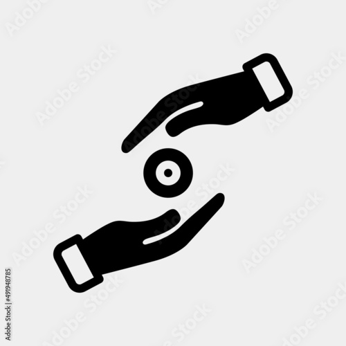 Donation icon in solid style about ramadan, use for website mobile app presentation