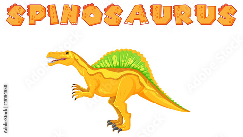 Wordcard design for spinosaurus © blueringmedia