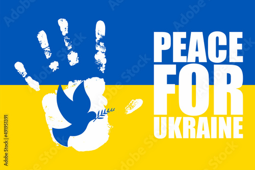 Vector illustration for peace for Ukraine and support for war victims