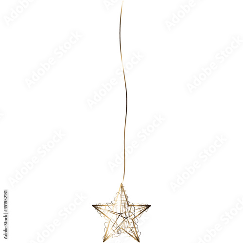 Luxury christmas golden star hanging element.