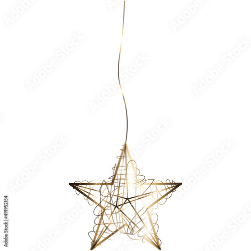Luxury christmas golden star hanging element.