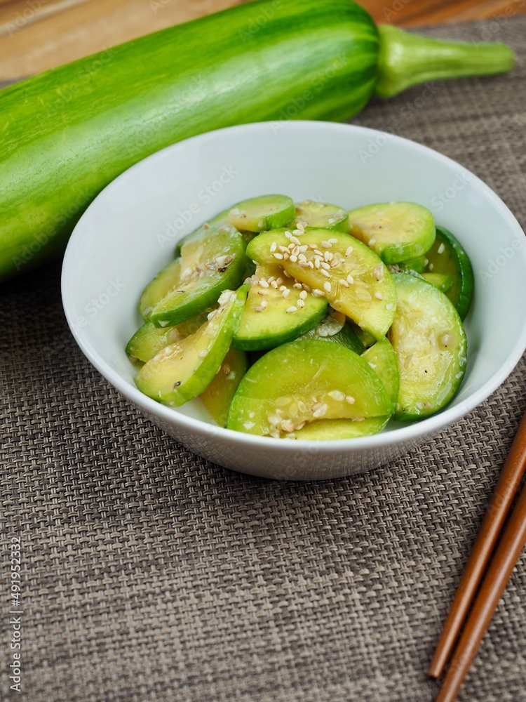 한국음식 애호박 볶음, 요리 Stock Photo | Adobe Stock