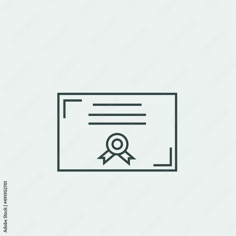 Certificate vector icon illustration sign Certificate vector icon illustration sign