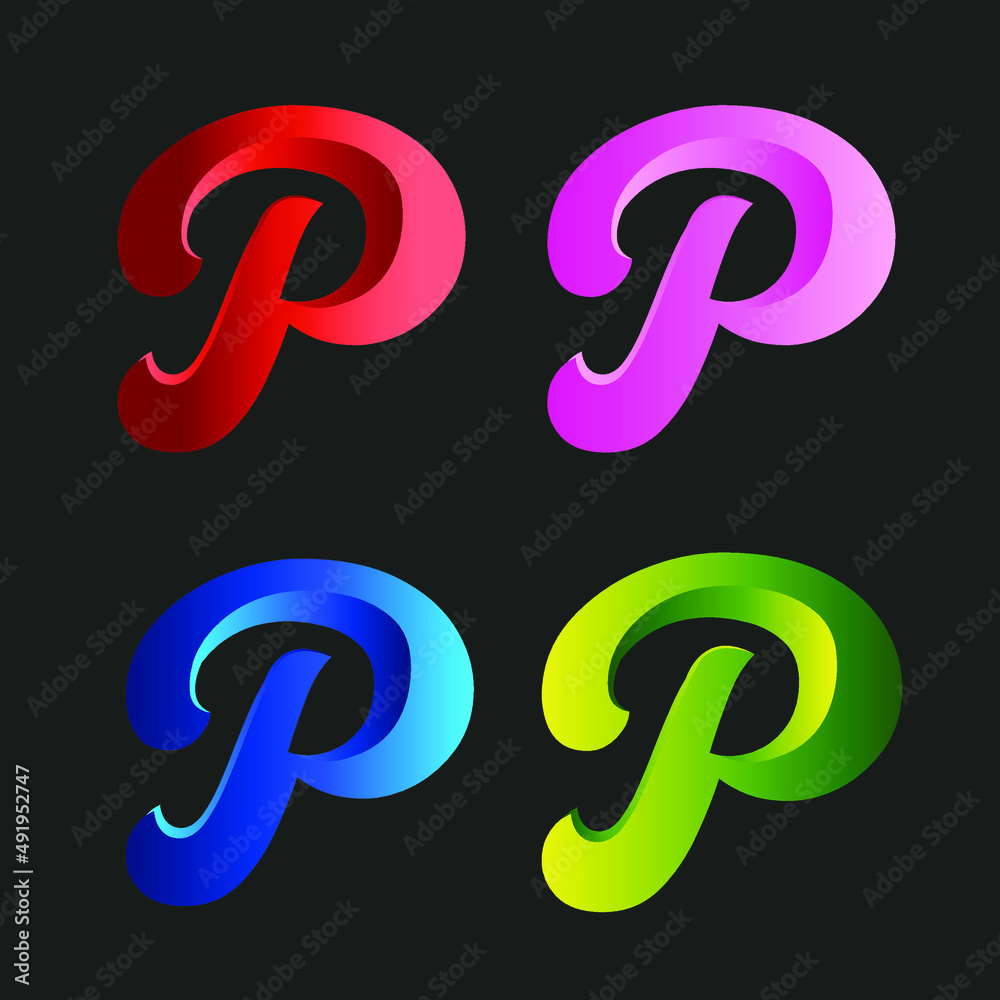 3d Letter P Logo vector design with simple and modern colorful style. Illustration Of 3d Letter P 3d Letter P Logo vector design with simple and modern colorful style. Illustration Of 3d Letter P
