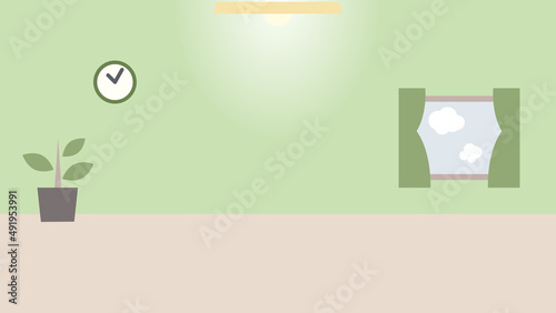 グリーンの部屋・zoom背景素材