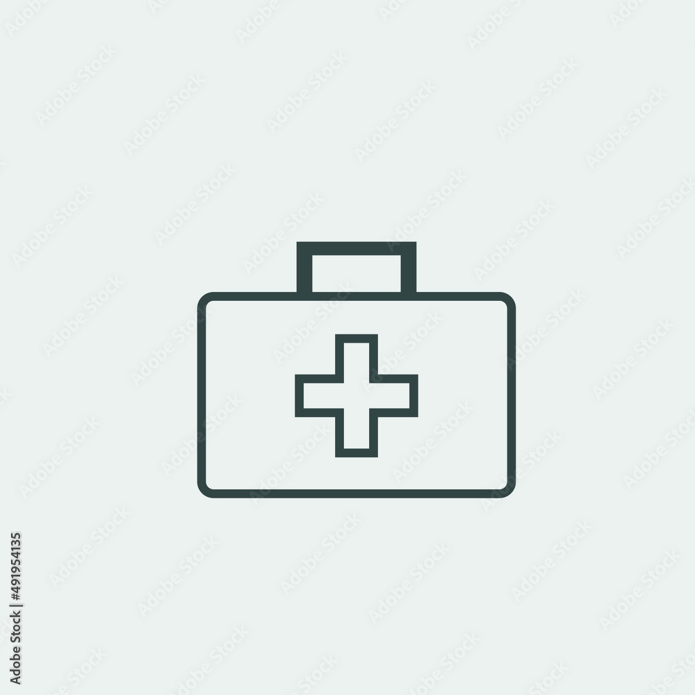 Obraz premium First_aid_bag vector icon illustration sign