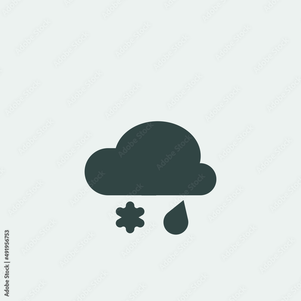 Snow_rain vector icon illustration sign Snow_rain vector icon illustration sign