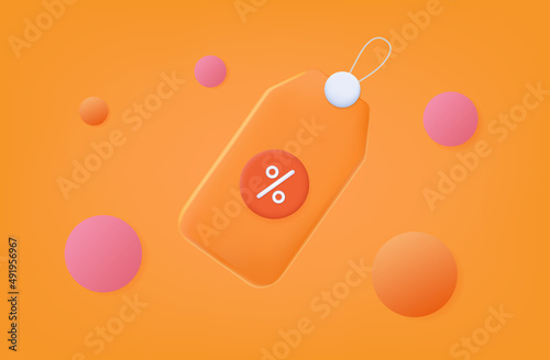 3d voucher coupon. A gift or loyalty program, a tag with a purchase price, a reduction in the cost of a promo code. Special offer for free or summer discount. Flying voucher or coupon banner. Vector