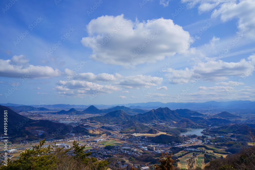 城山からの高松市方向の眺望(香川県坂出市)