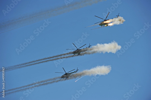 Almaty, Kazakhstan - 05.07.2013 : Demonstration of special equipment and aviation in the armed forces of the Republic of Kazakhstan