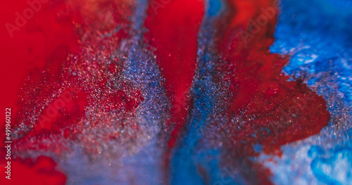 Wallpaper Mural Art hobby. Ink painting. Astract colorful design. Red blue colors mix. Torontodigital.ca