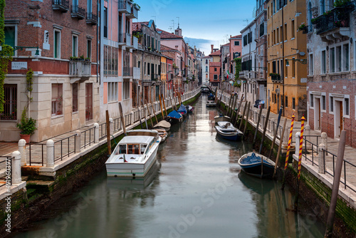 The canals of Venice are streets  and boats are transport.