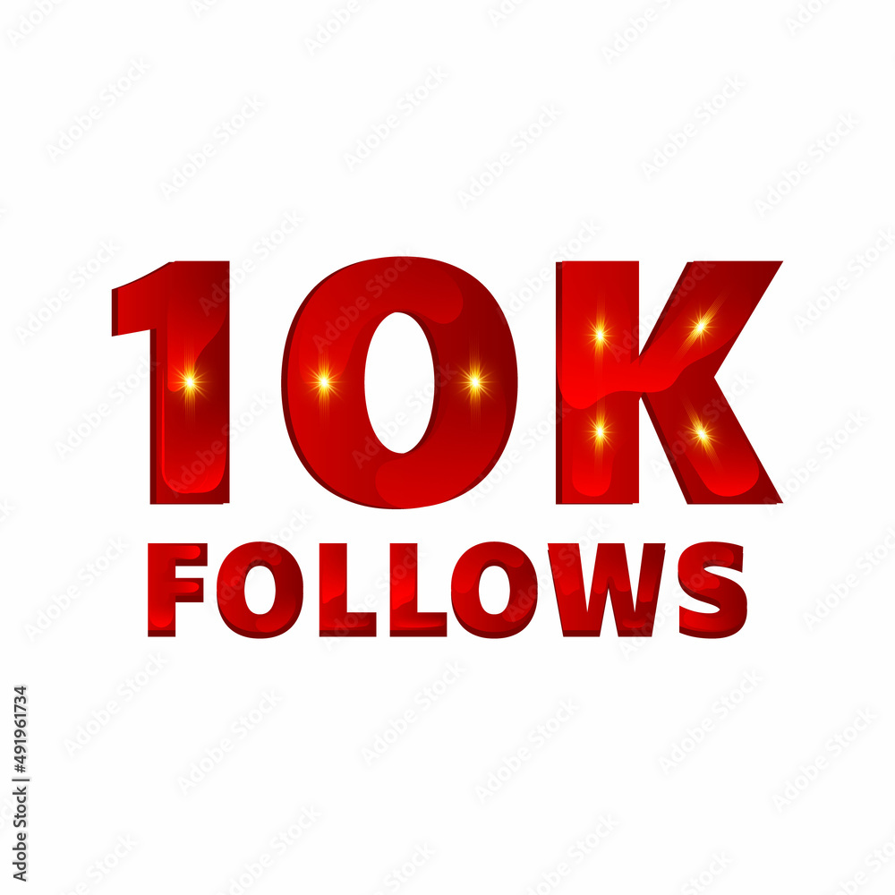10K Follows Text Effect Vector 10K Follows Text Effect Vector