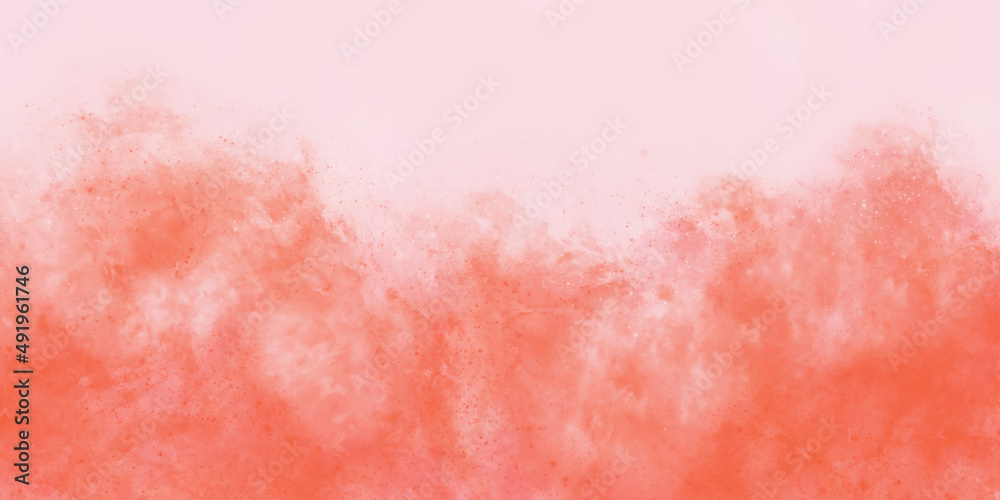 Pink Autumn Abstract Watercolor Background hand drawn soft light design and with copy space for text. Soft blurred abstract pink roses background. Watercolor painted background.