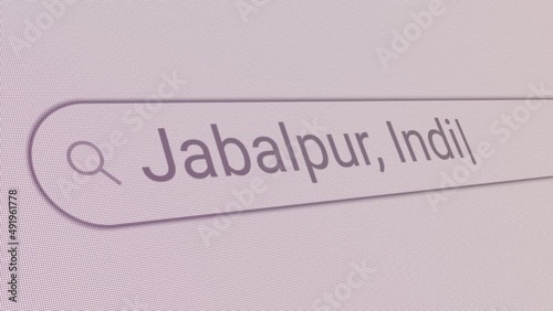 Search Bar Jabalpur India 
Close Up Single Line Typing Text Box Layout Web Database Browser Engine Concept photo