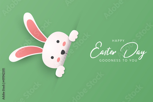 Happy easter background in paper style