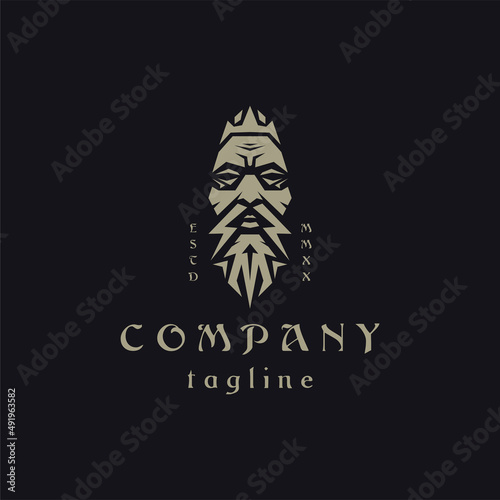 Zeus is the Olympian god of the sky and the thunder logo icon design template flat vector