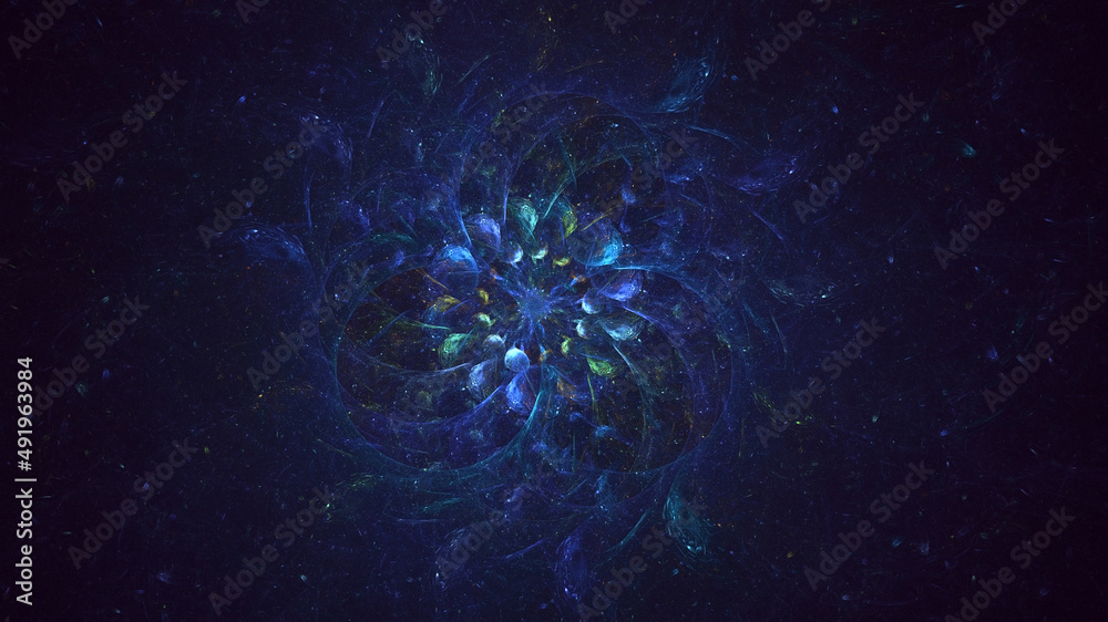 Fototapeta premium 3D rendering abstract multicolor fractal light background