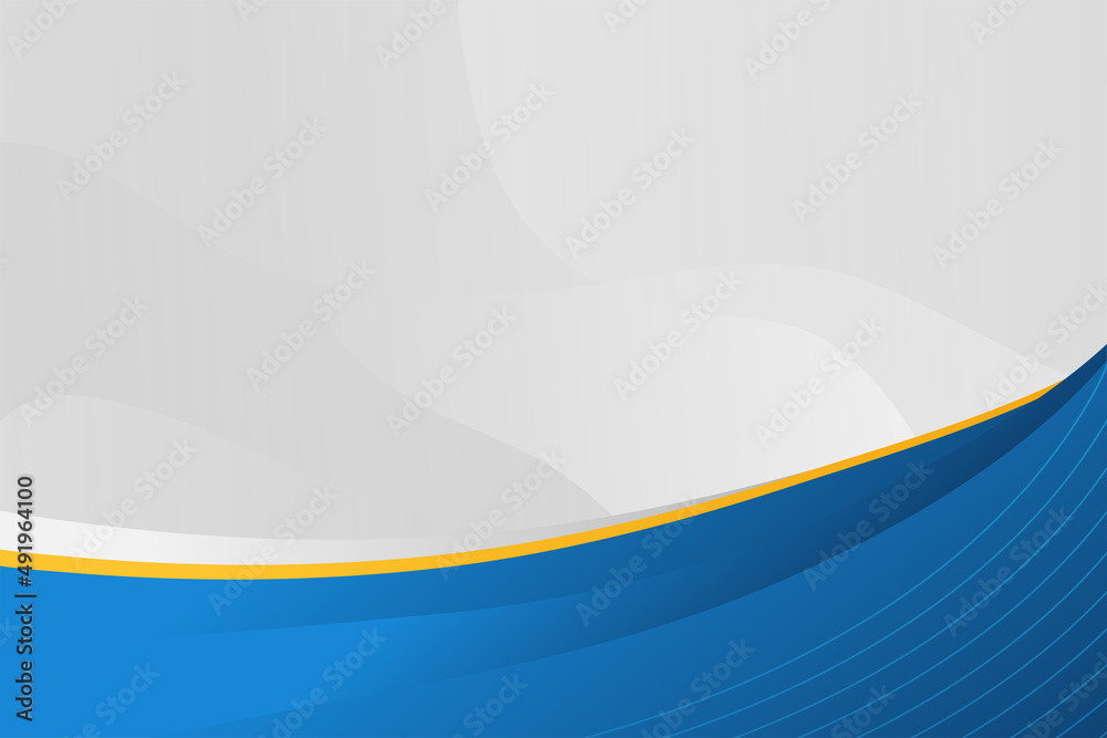 Modern abstract bright blue and yellow curve wave business banner