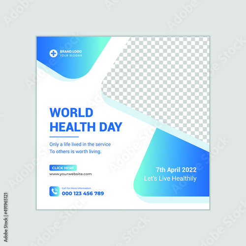 World health day 2022 banner or doctor social media post amp flyer template