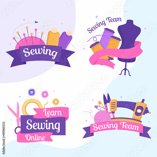 Sewing or Tailor Classes Post Template Flat Illustration Editable of Square Background Suitable for Social media, Greeting Card and Web Internet