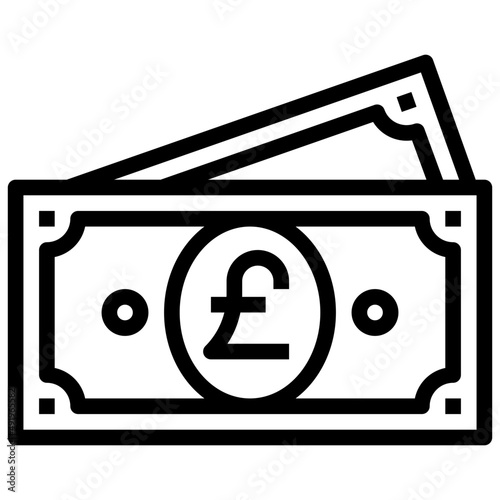 POUND STERLING line icon,linear,outline,graphic,illustration