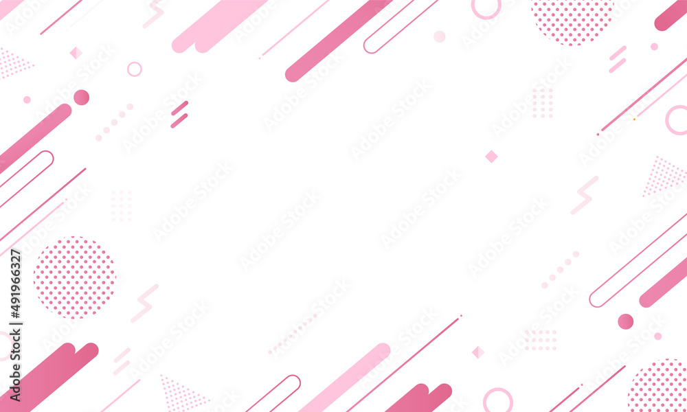 ピンク 幾何学模様背景 メンフィスのフレームパターン素材 Stock Vector Adobe Stock